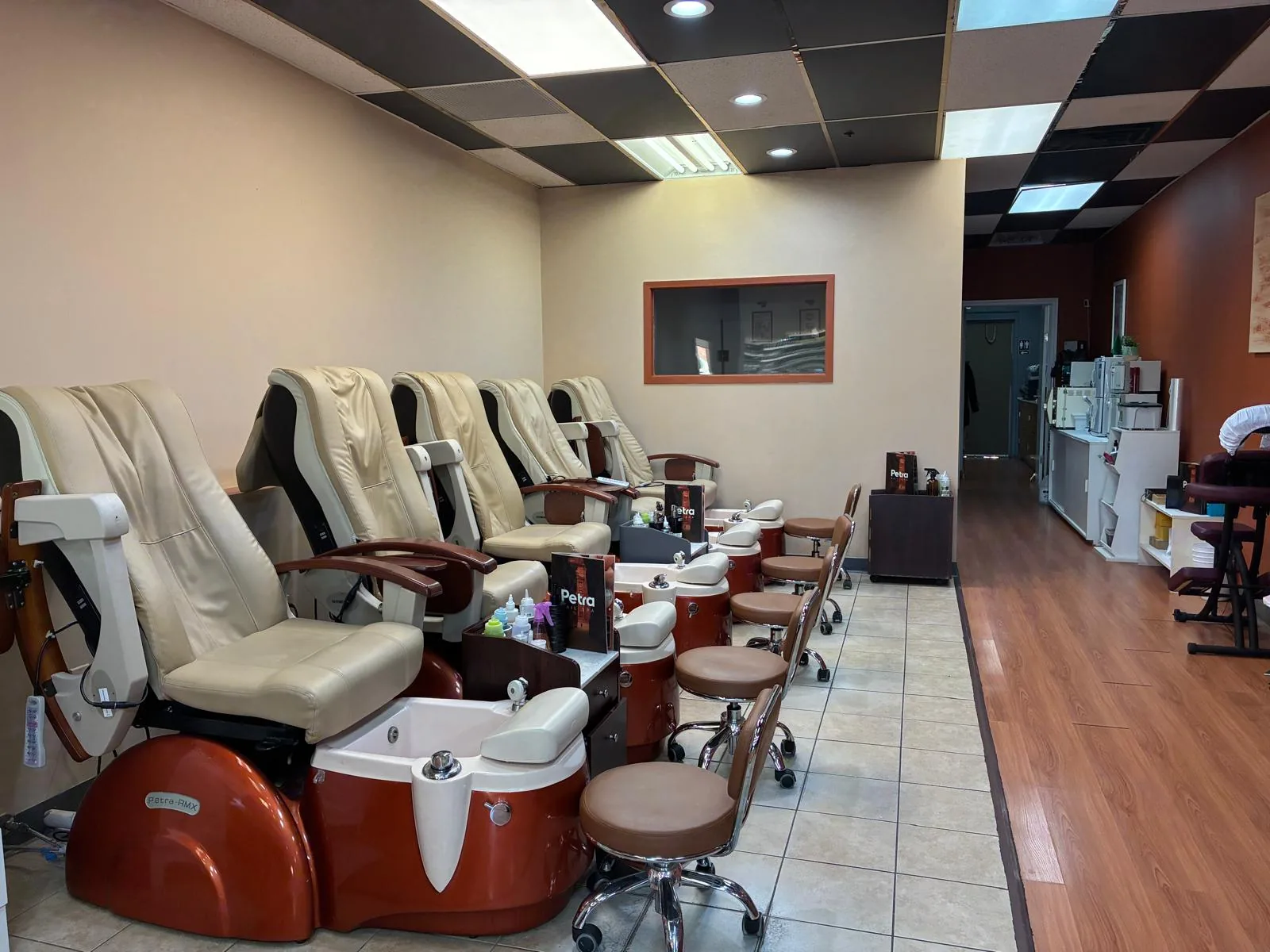 Interior of Petra Nail Spa in Danbury Connecticut